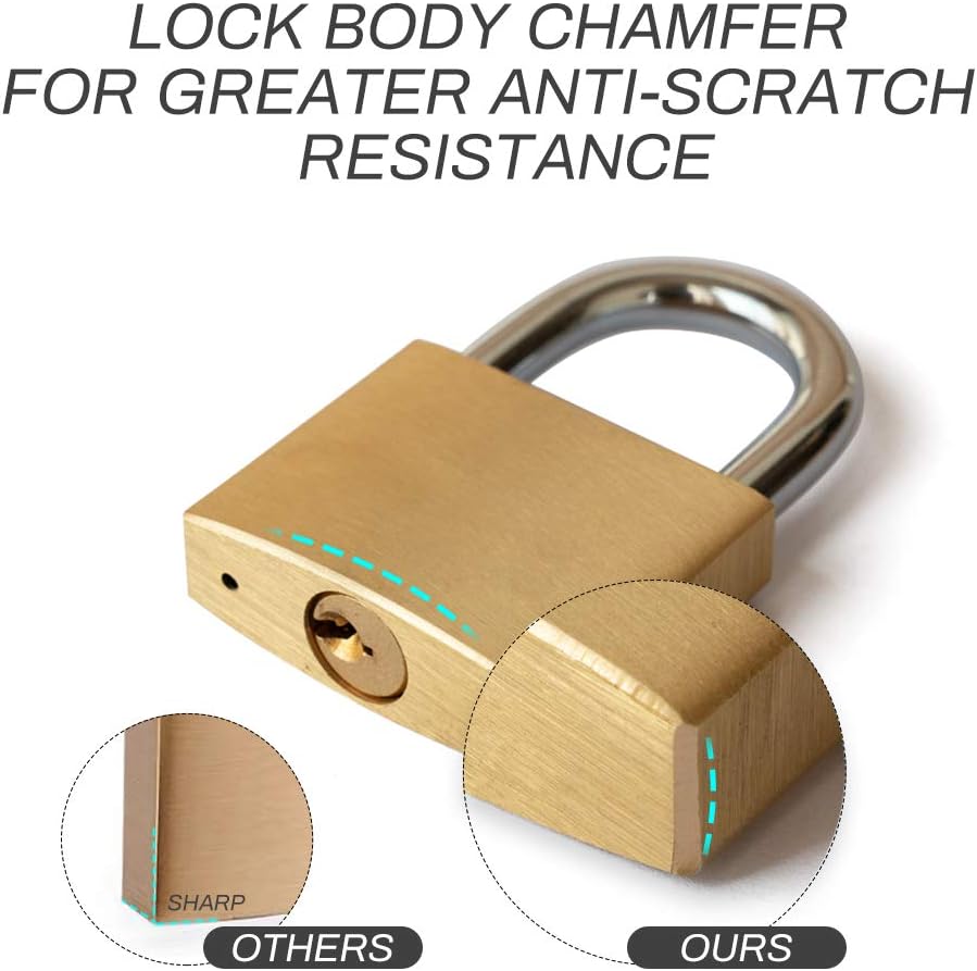 16 Pack Keyed Alike Solid Brass Padlock with 1-1/4” Wide Lock Body C39942