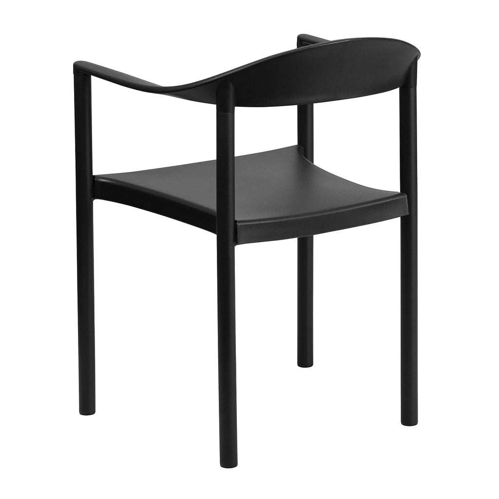 Black Plastic Cafe Stack Chair V269152