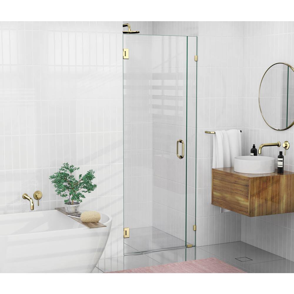 Brass Hinged Frameless Shower Door F57188