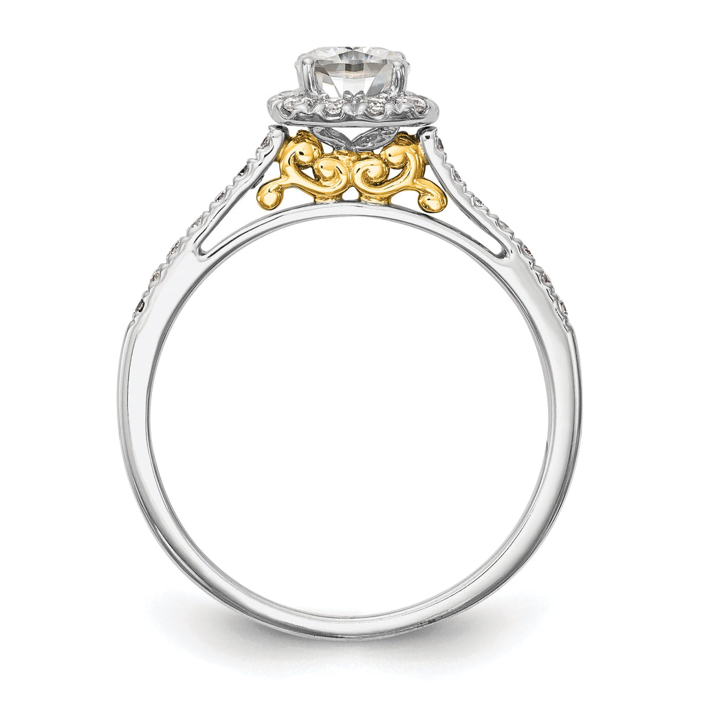 1.25ct CZ Solid 14k Cushion Halo Engagement Ring J7686