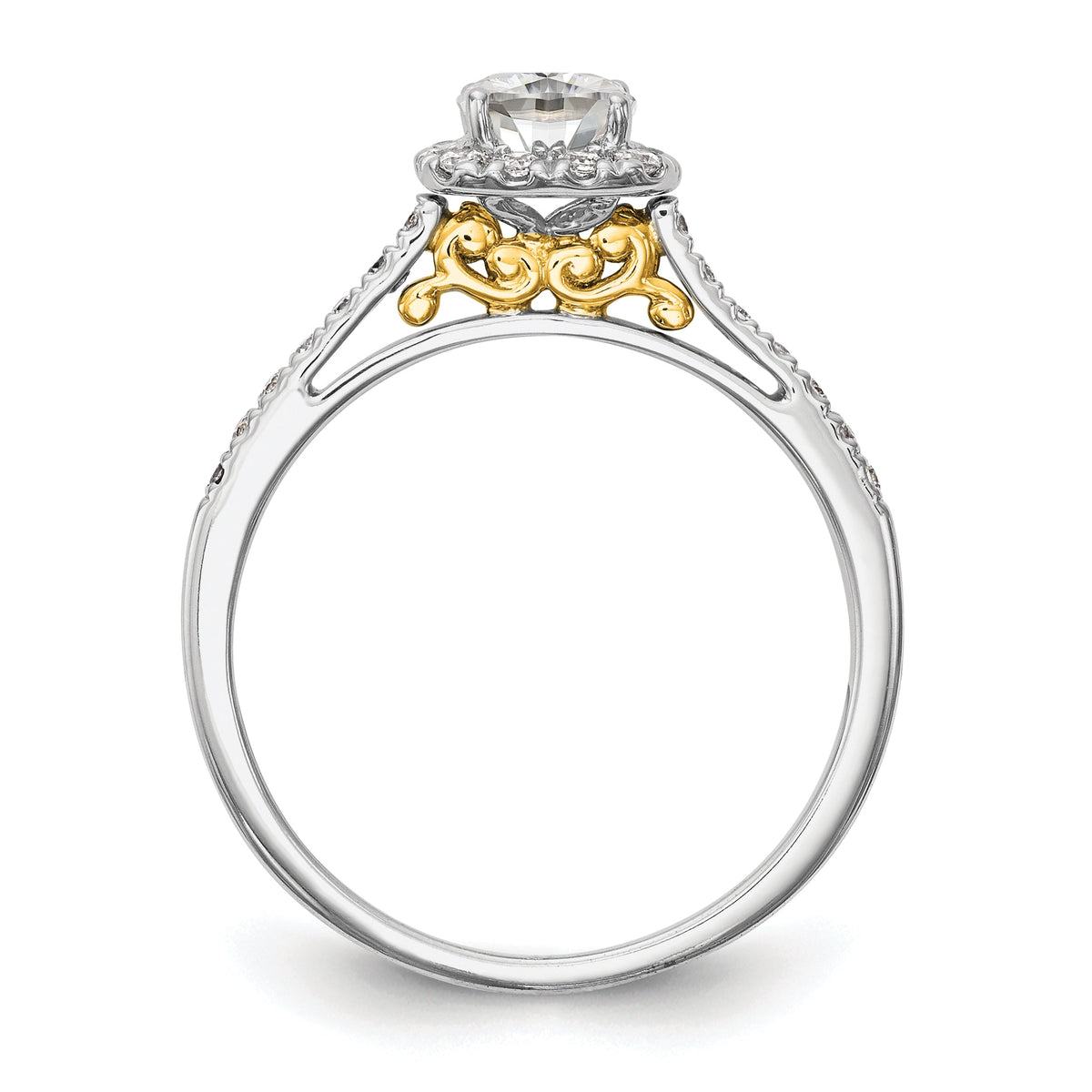 1.25ct CZ Solid 14k Cushion Halo Engagement Ring J7686
