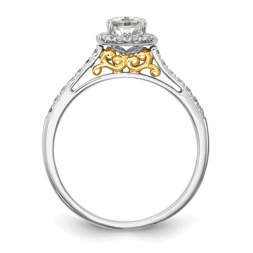 1.25ct CZ Solid 14k Cushion Halo Engagement Ring J7686