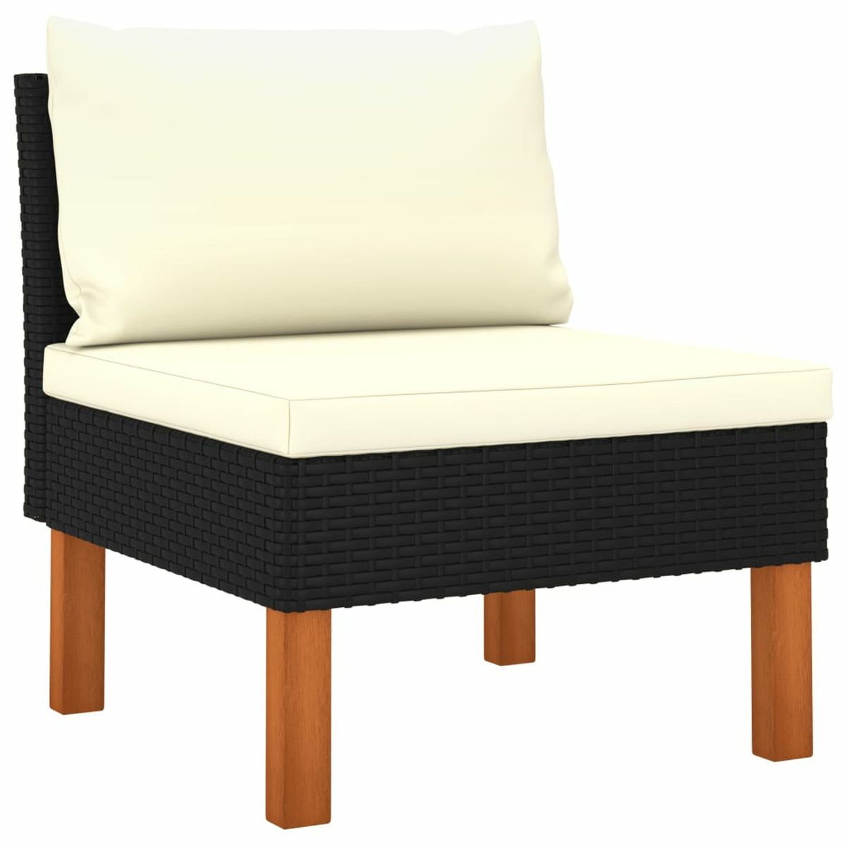 9 Piece Patio Set with Cushions Poly Rattan Black D663