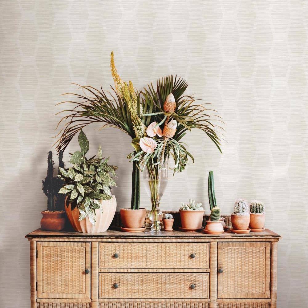 White Congas Stripe Wallpaper Z309392