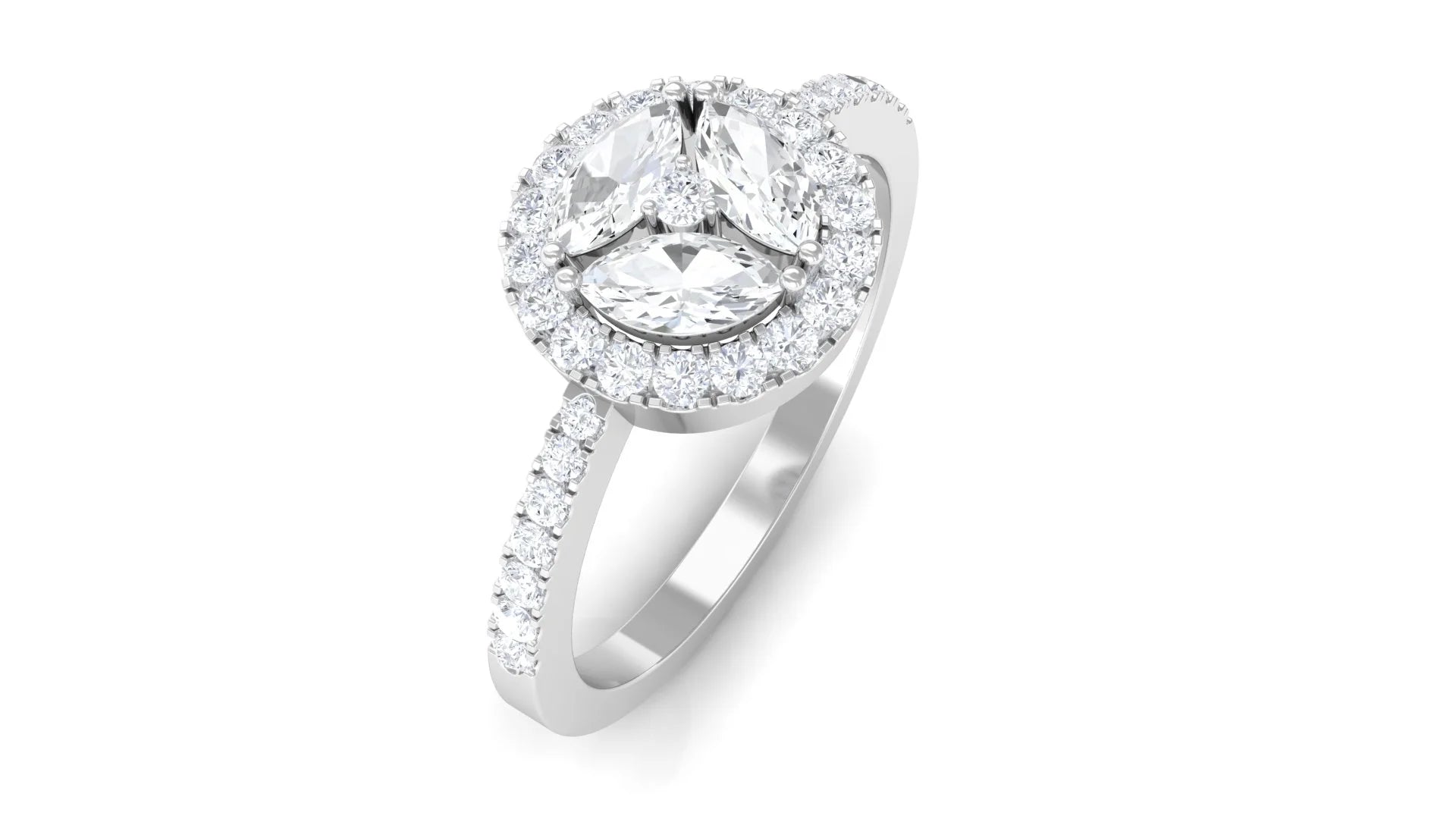925 Sterling Silver Moissanite Engagement Ring T7604