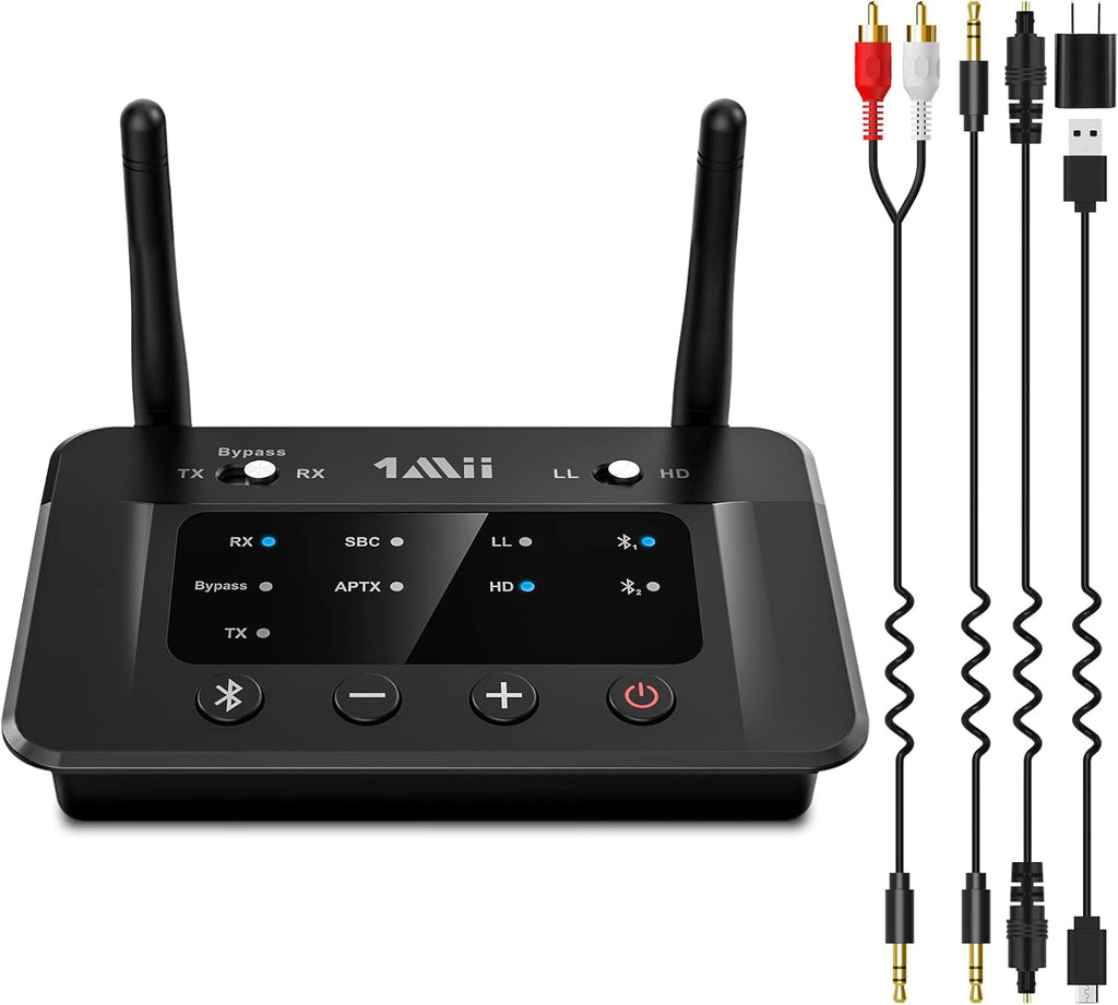 Bluetooth 5.0 Transmitter Receiver Audio Adapter with Optical RCA AUX 3.5mm N6024