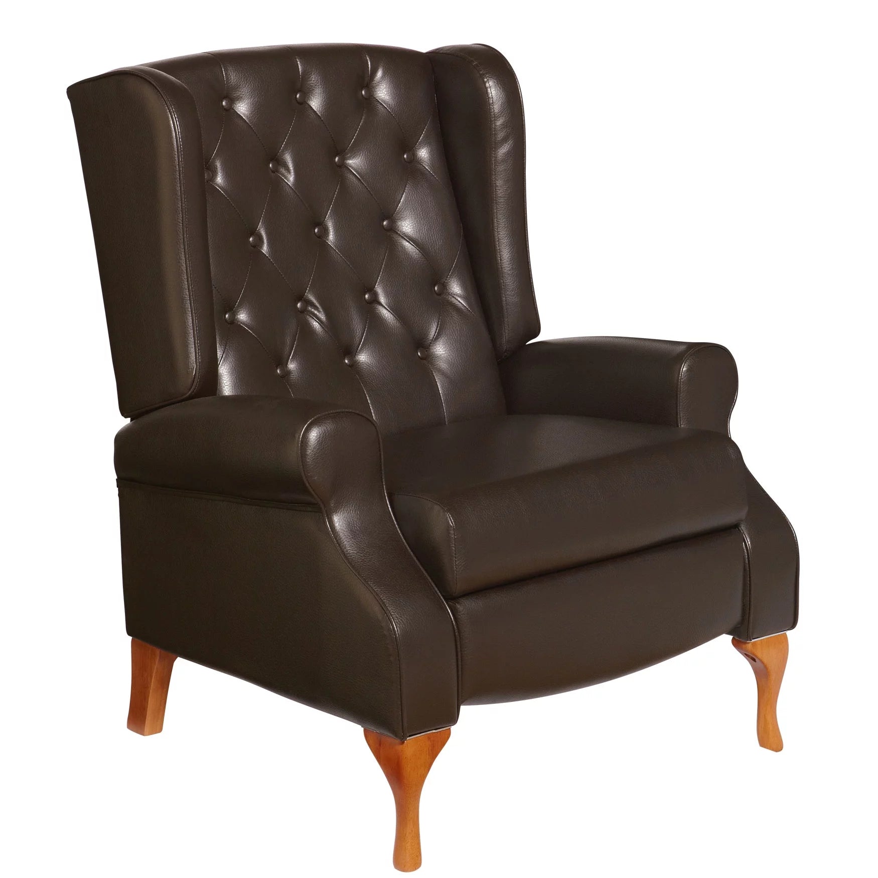 Queen Anne Style Tufted Wingback Recliner Chair F4766
