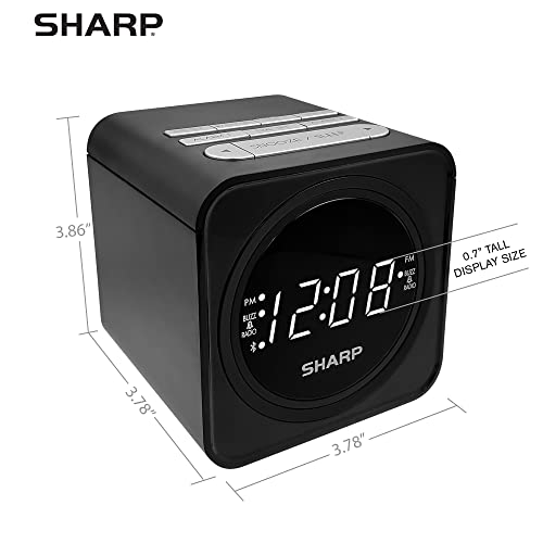 FM Clock Radio with Bluetooth Speaker and Dual Alarms A44709