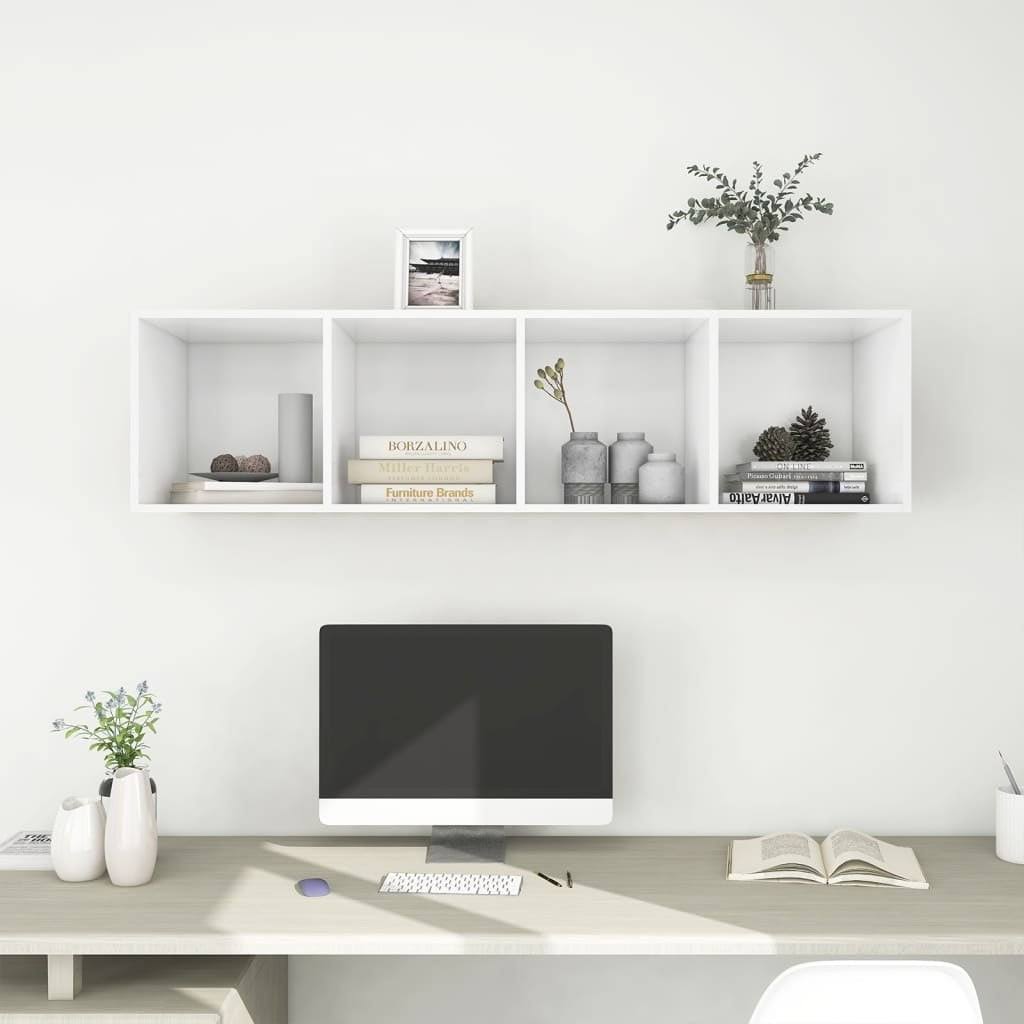 White Wall-Mounted TV Cabinet Chipboard C30515