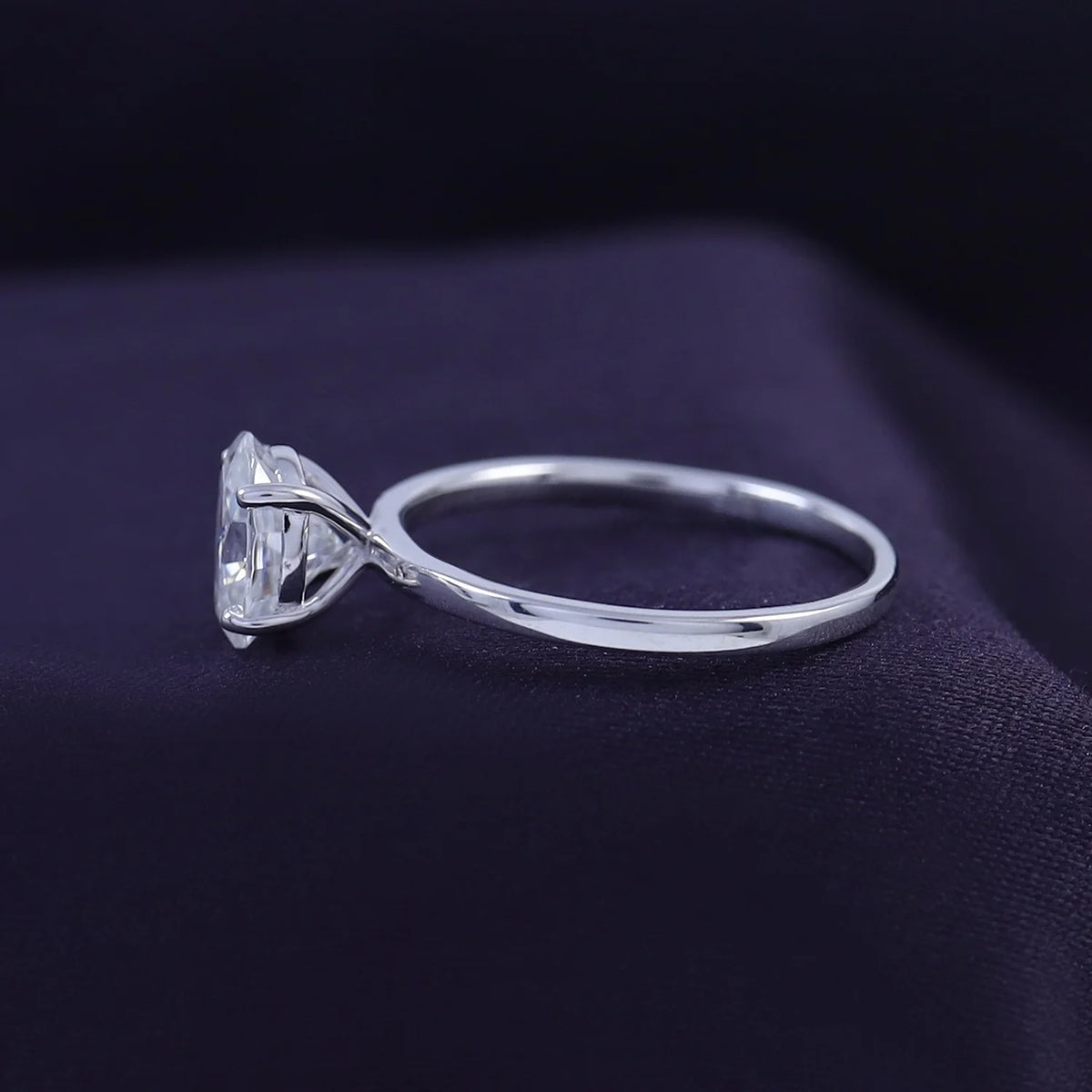 1 1/3 Carat Oval Shape Lab Created Moissanite Diamond Solitaire Engagement Ring In 14K White Gold Over Sterling Silver H527