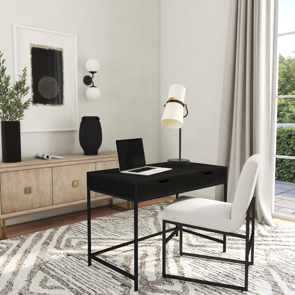 Black Desk with Drawers A887989