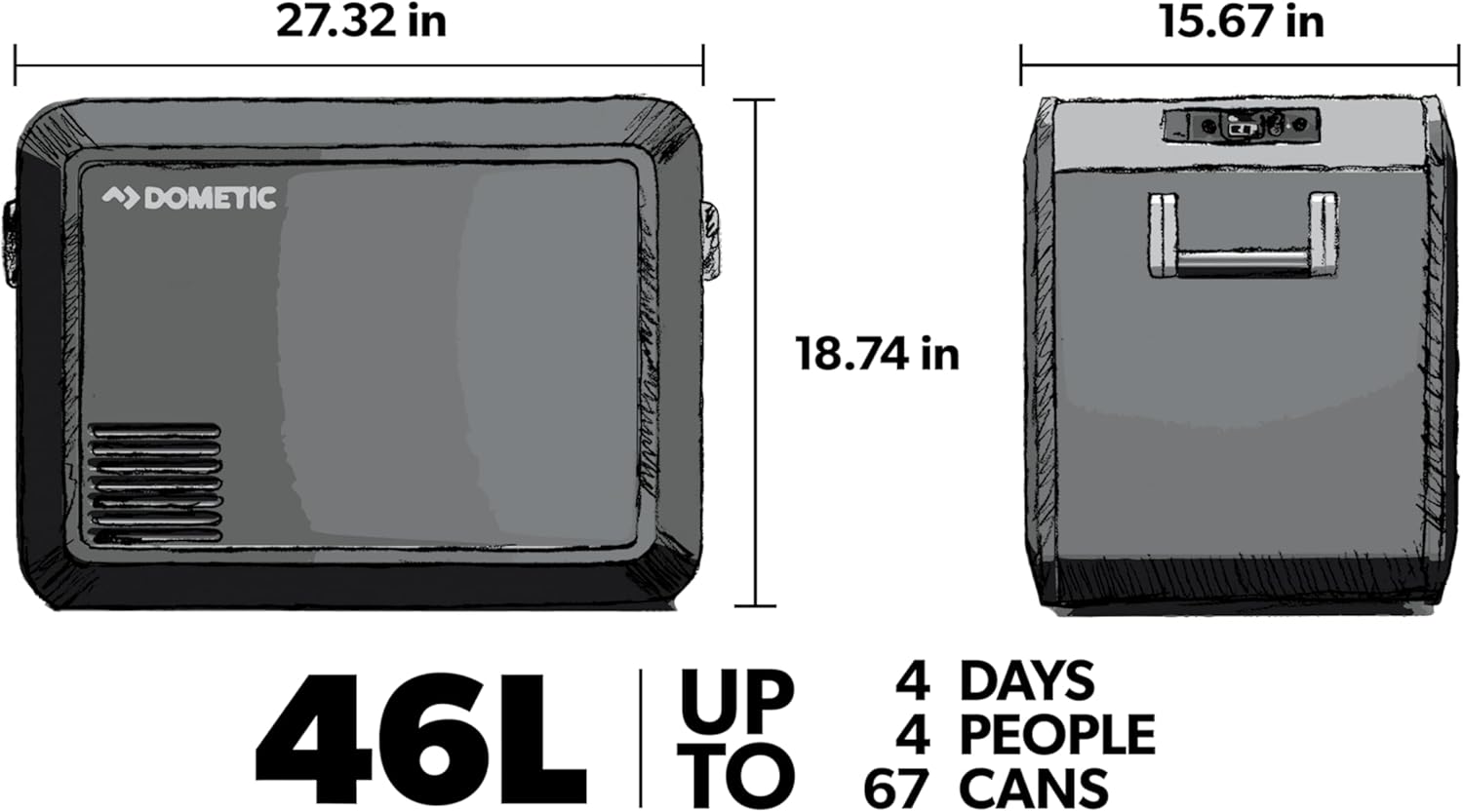 Black 45-Liter Portable Refrigerator and Freezer K4660