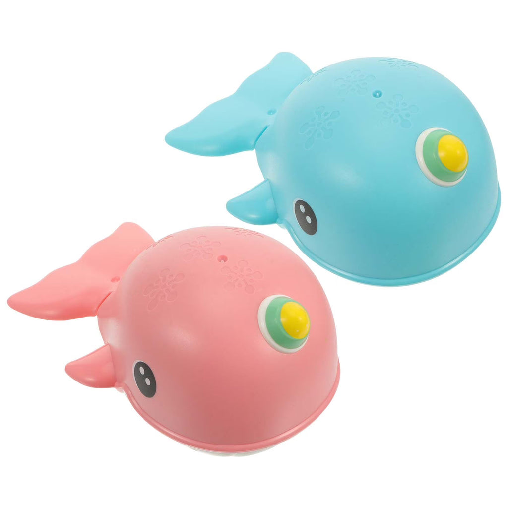 2 Pcs Whale Toy Baby Tub Wind up Bathtub Clockwork Childrens J4369
