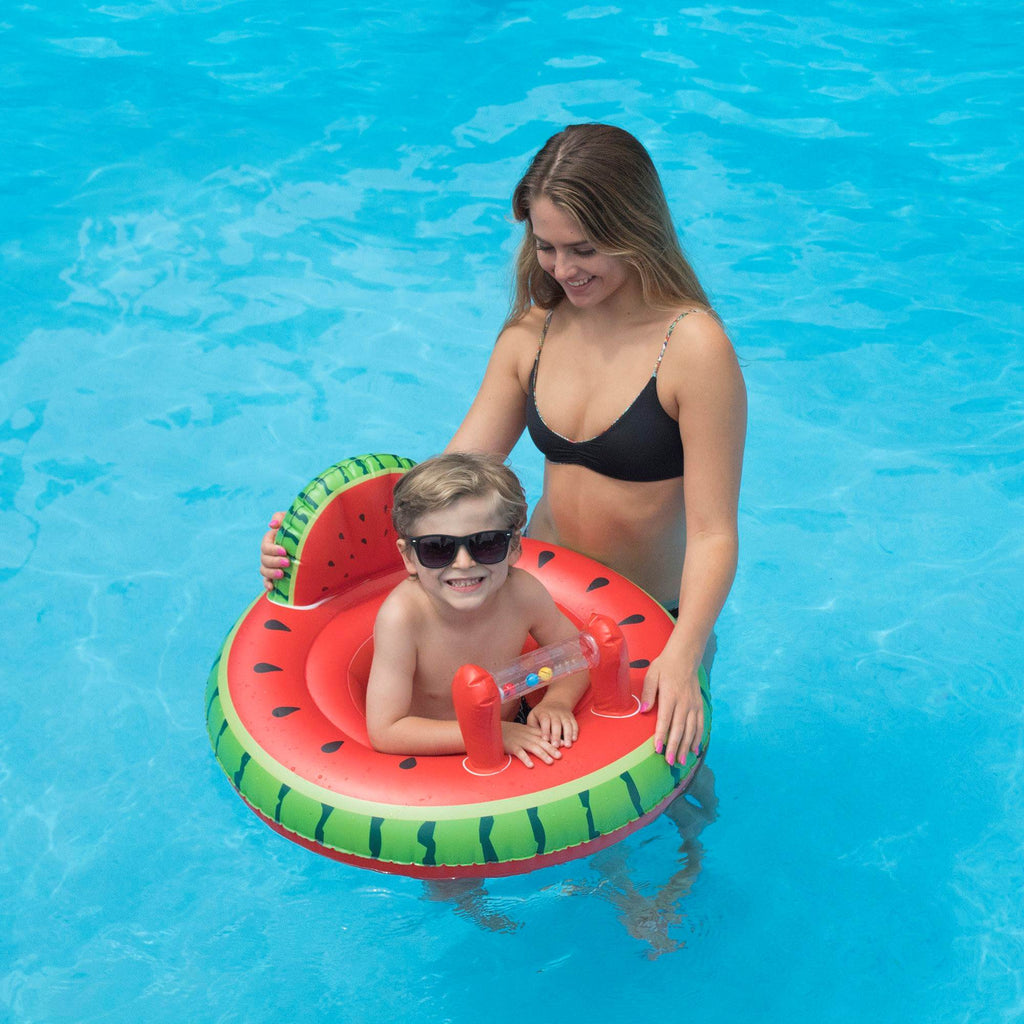 Red Green Watermelon Baby Seat Pool Inflatable Ride-On T419654