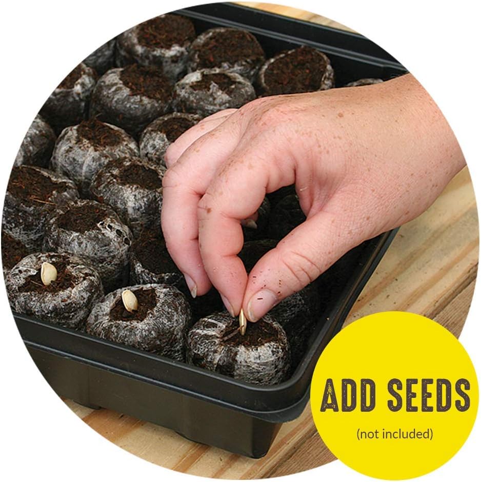 42mm Seed Starting Greenhouse Kit with 25 Biodegradable Expanding Peat Pellets M789429