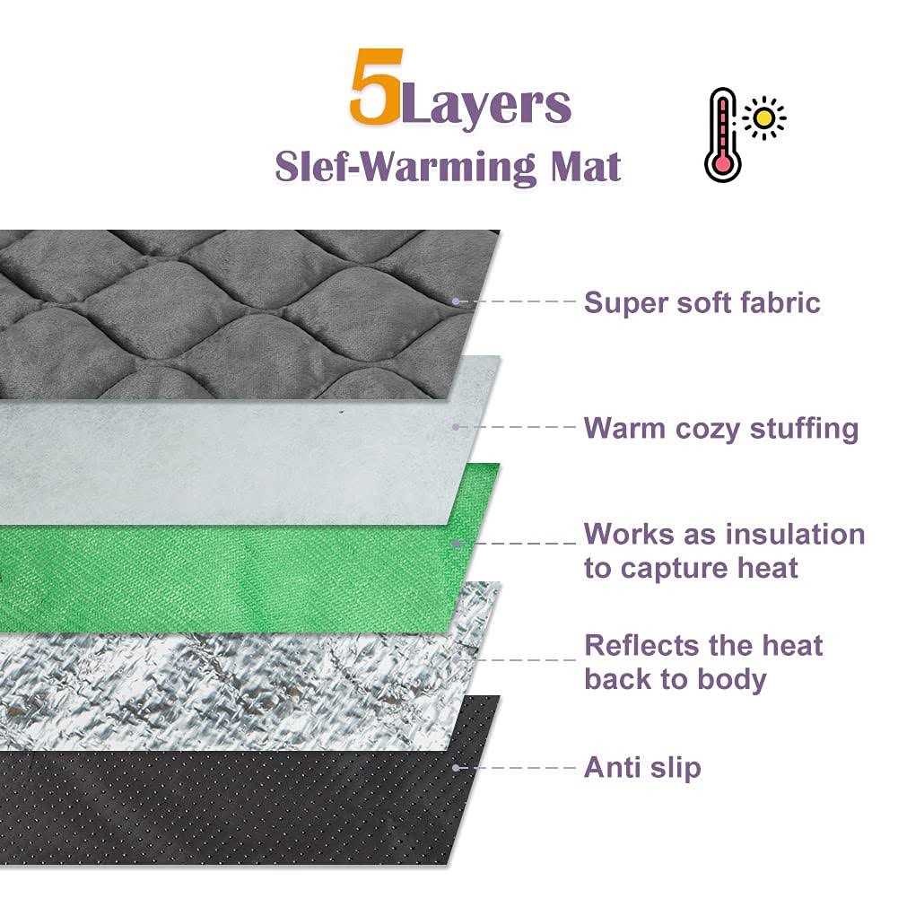 Self Heating Cat Mat Thermal Pet Bed Mat Self-Warming Pet Crate Pad D6234