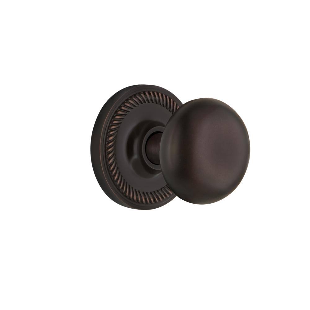 Rope Rosette Passage Door Knob, Timeless Bronze T97406