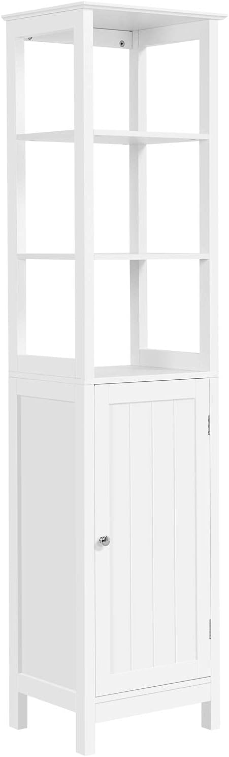 Tall Bathroom Storage Cabinet with 3 Tier Shelf and Door A118913