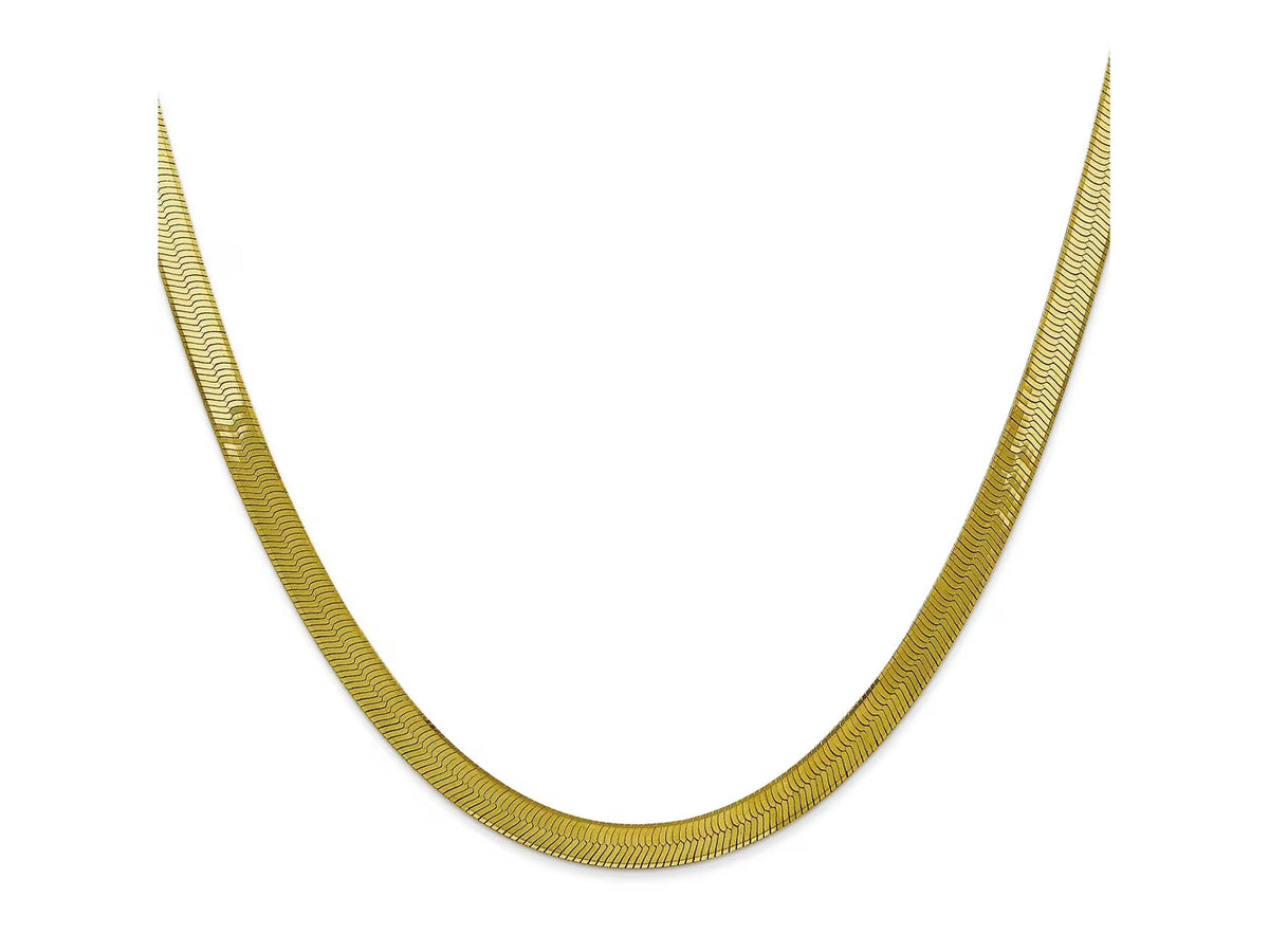 10 kt Yellow Gold Herringbone Chain 22 Inches E957