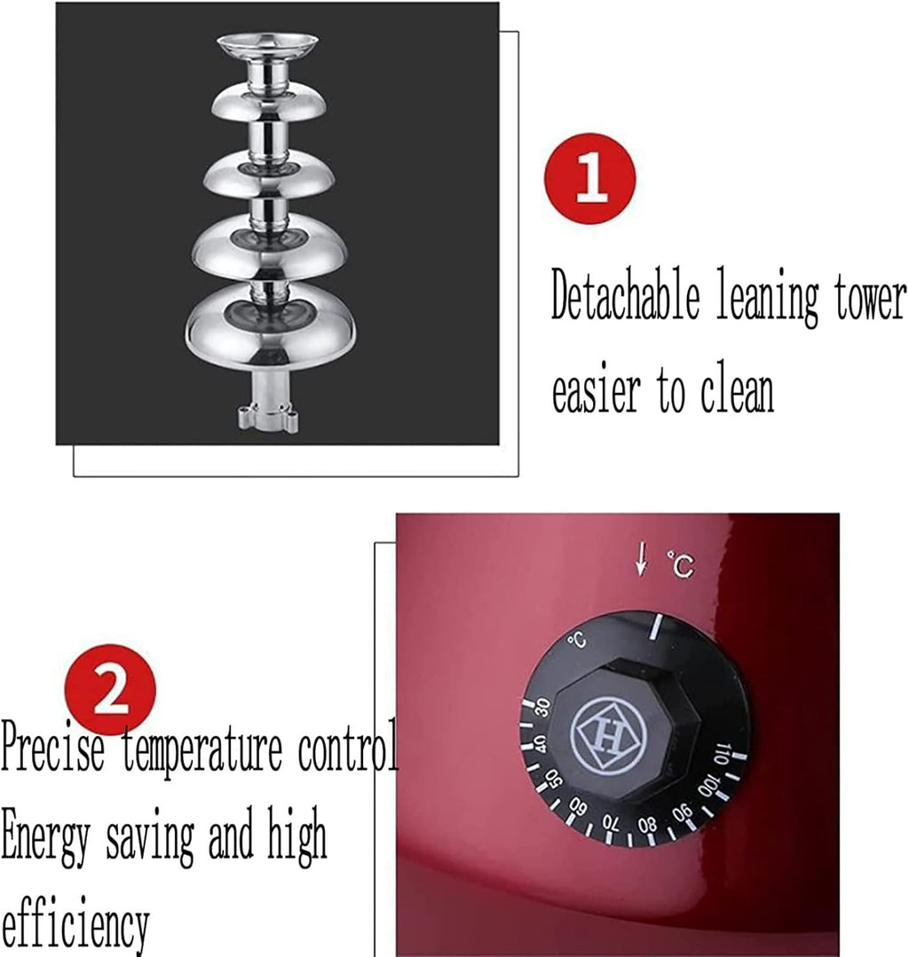 5 Tiers Stainless Steel Chocolate Fondue Fountain Machine B73260