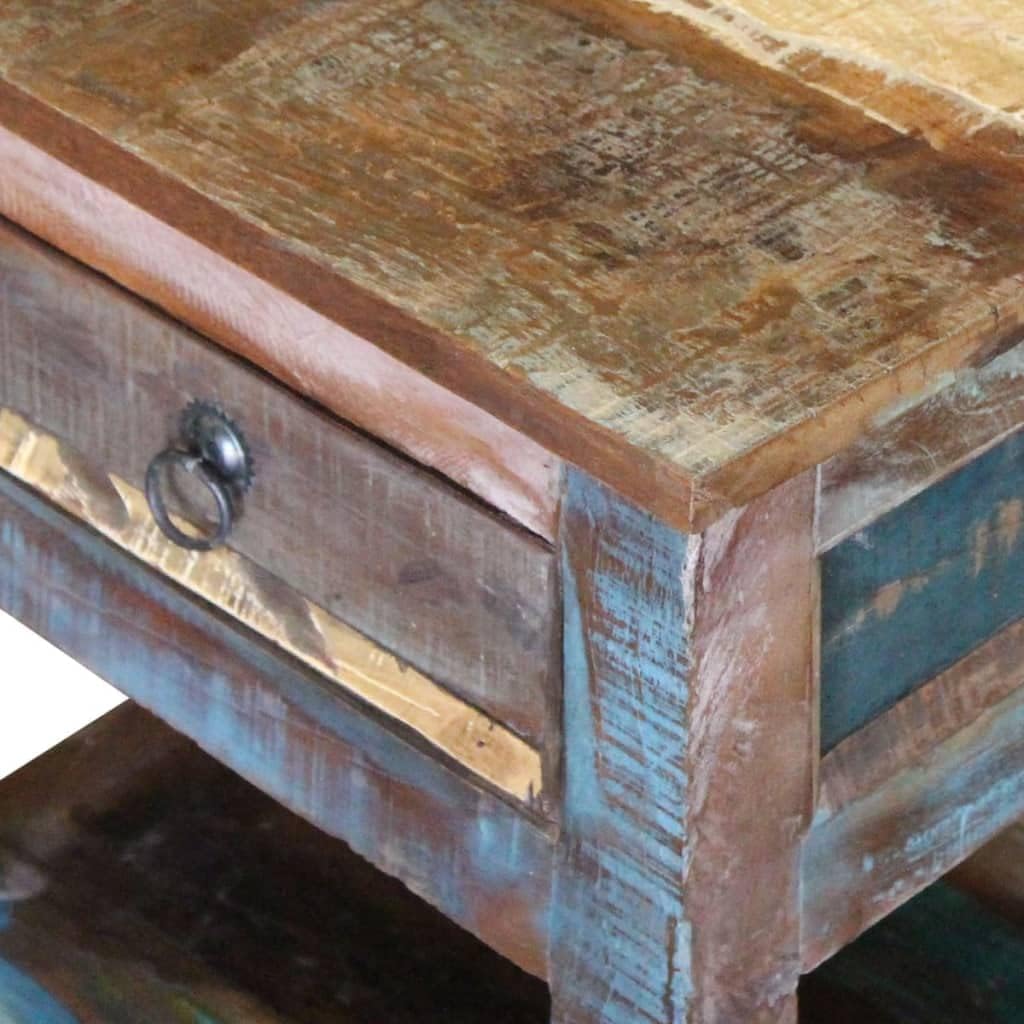 Solid Reclaimed Wood Side Table with 1 Drawer P87928