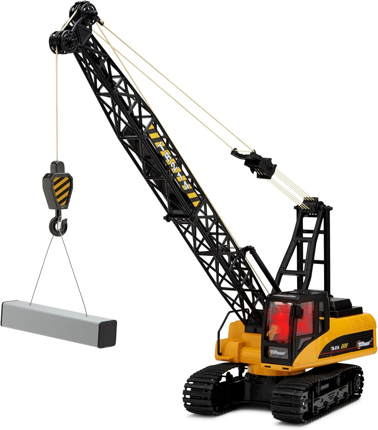 15 Channel Remote Control Crane, 1:14 Scale Battery Powered RC Construction Toy Crane with Heavy Metal Hook K7290