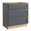 Onyx Gray Shaker Assembled Plywood Stock Base Drawer Kitchen Cabinet T505106