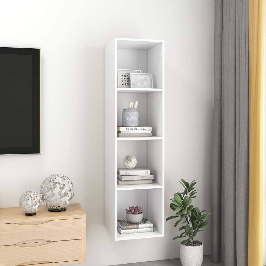 White Wall-Mounted TV Cabinet Chipboard C30515