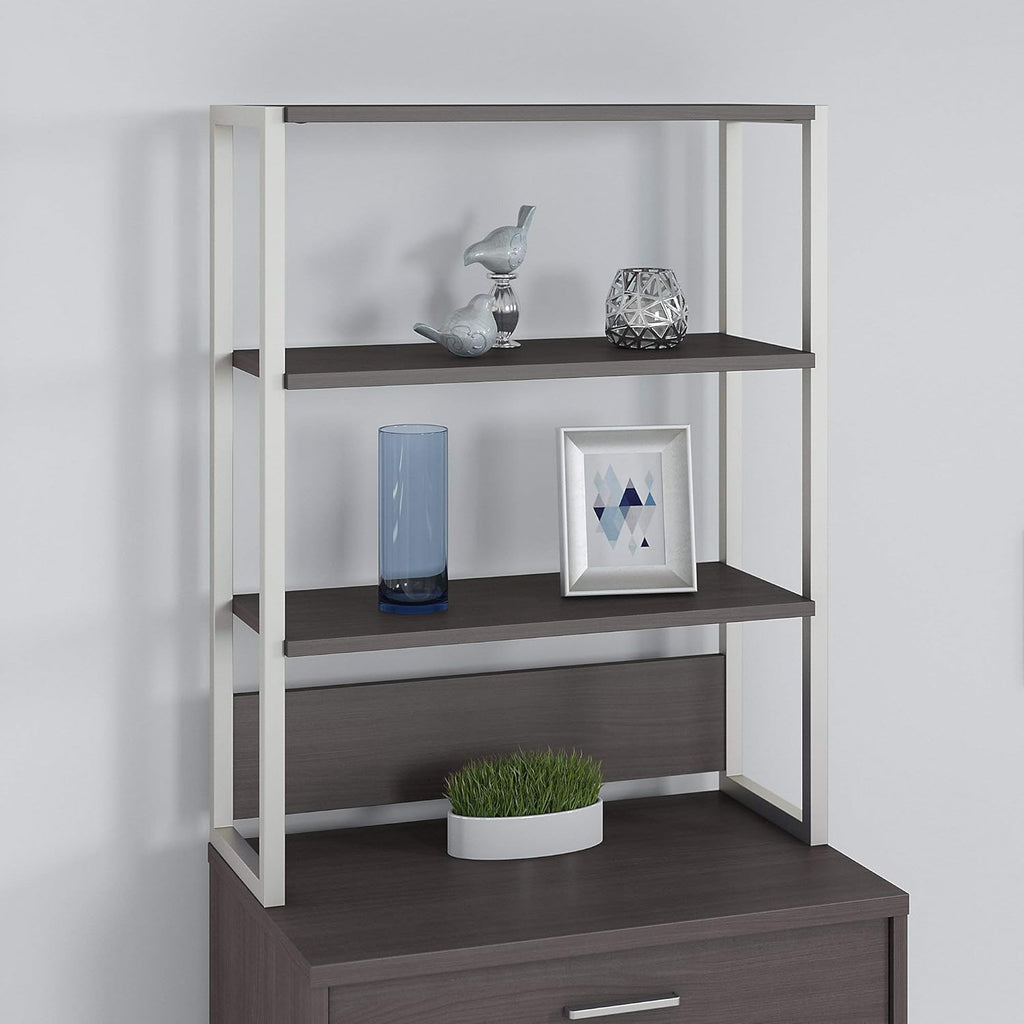 Storm Gray Bookcase Hutch V9987