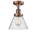 Antique Copper Cone Semi Flush Mount Light T580