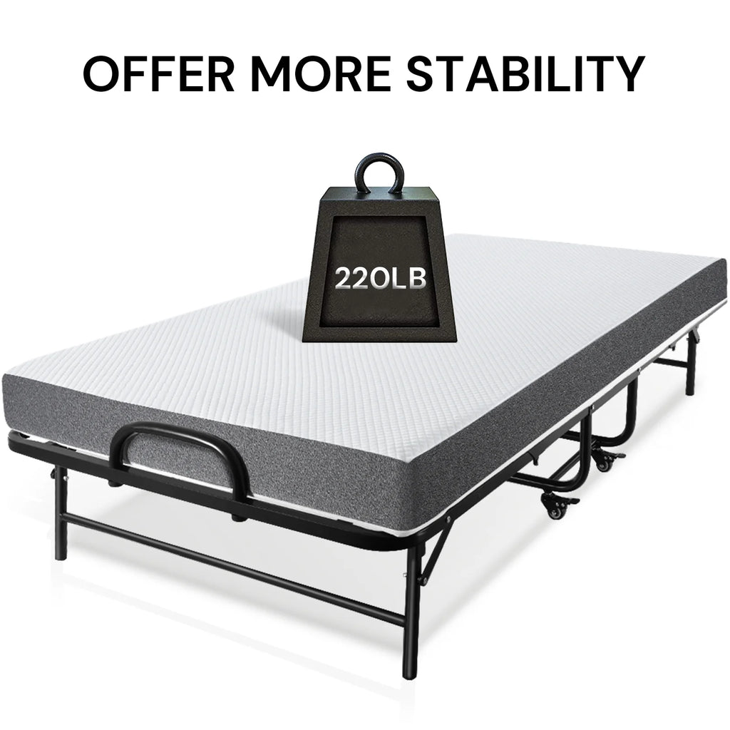 Folding Bed with 5" Memory Foam Mattress, Metal Frame R82142