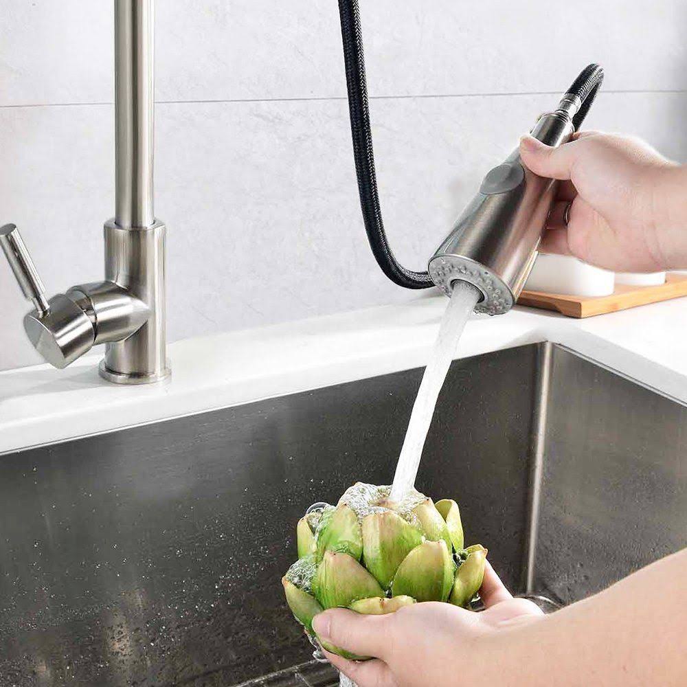 Commercial Stainless Steel Single Handle Pull Down Sprayer Kitchen Faucet N4351