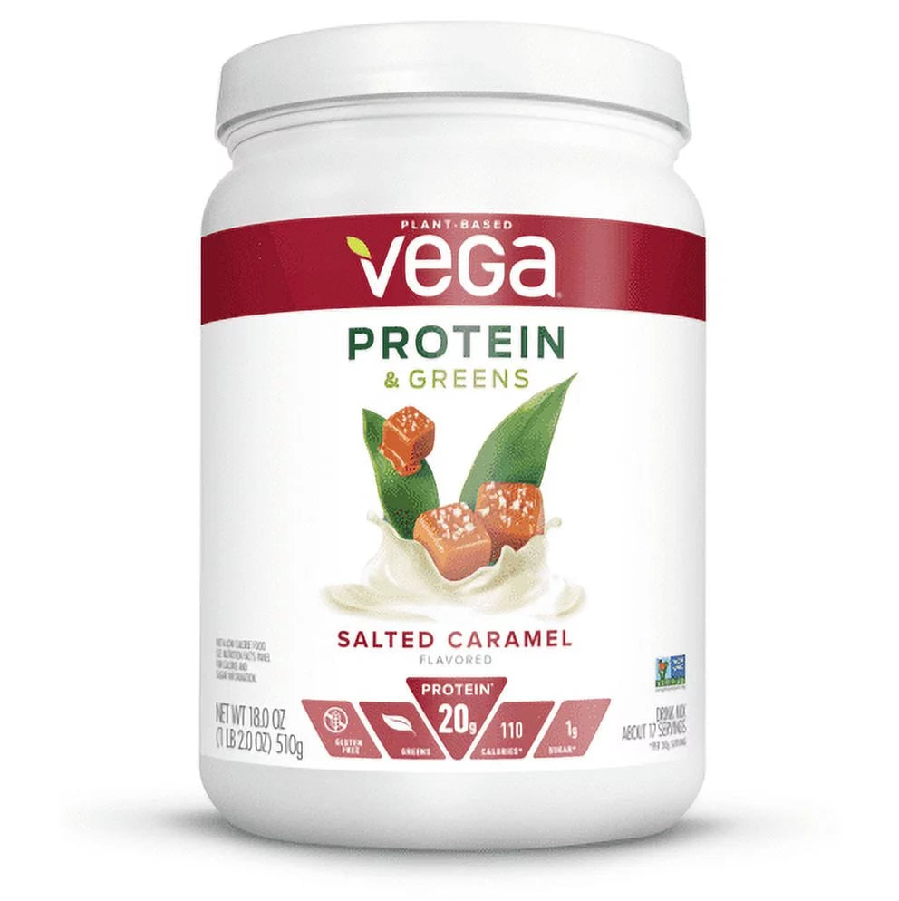 Salted Caramel Plant Protein & Greens Powder, 20g Protein, 1.1 Lb K393370