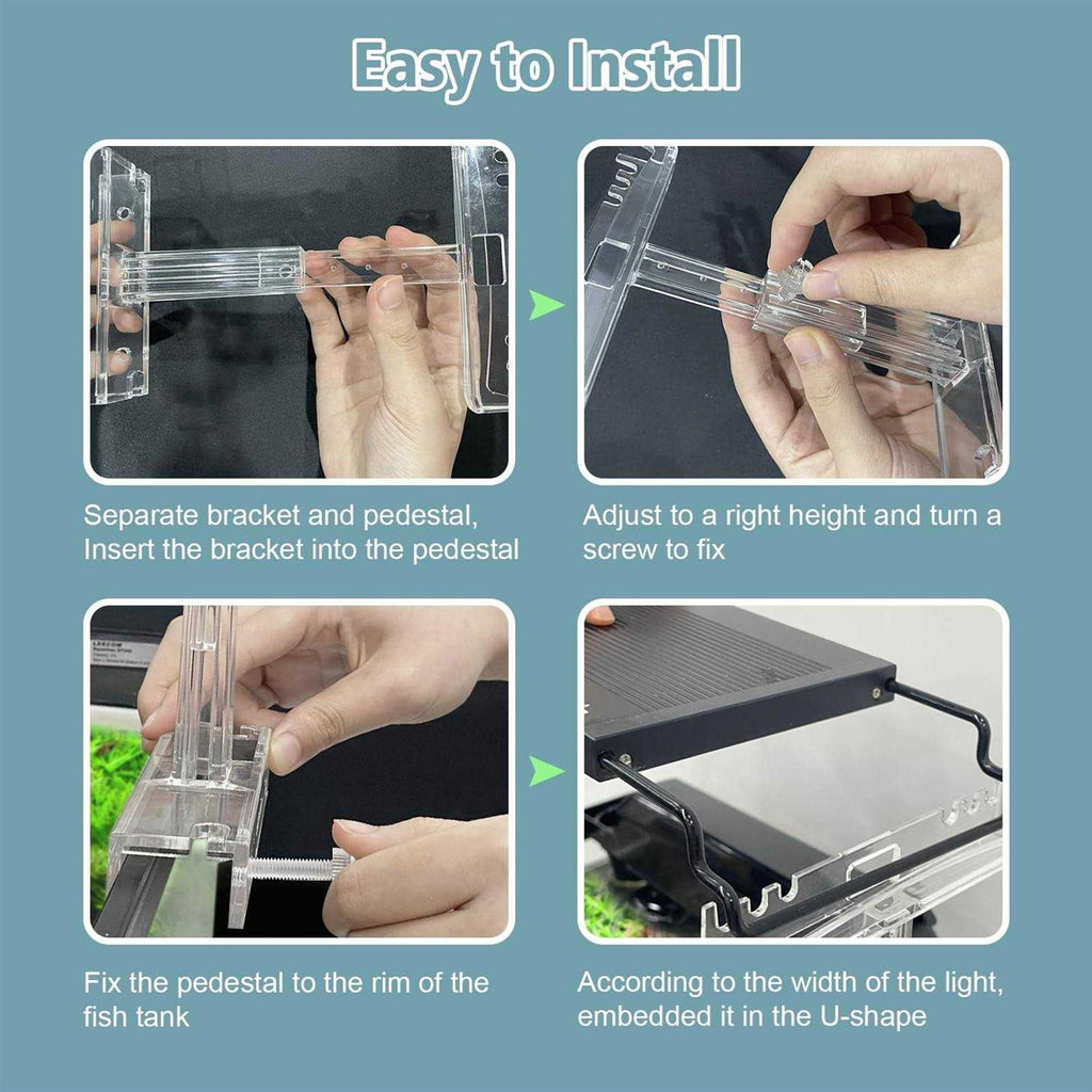 Clear Acrylic Aquarium Light Holder Stand 2pcs I833377