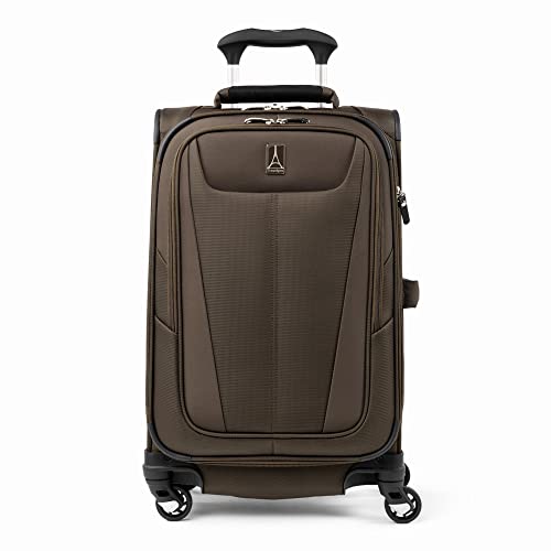 Slate Green Softside Expandable Carry On Luggage with 4 Spinner Wheels M78966
