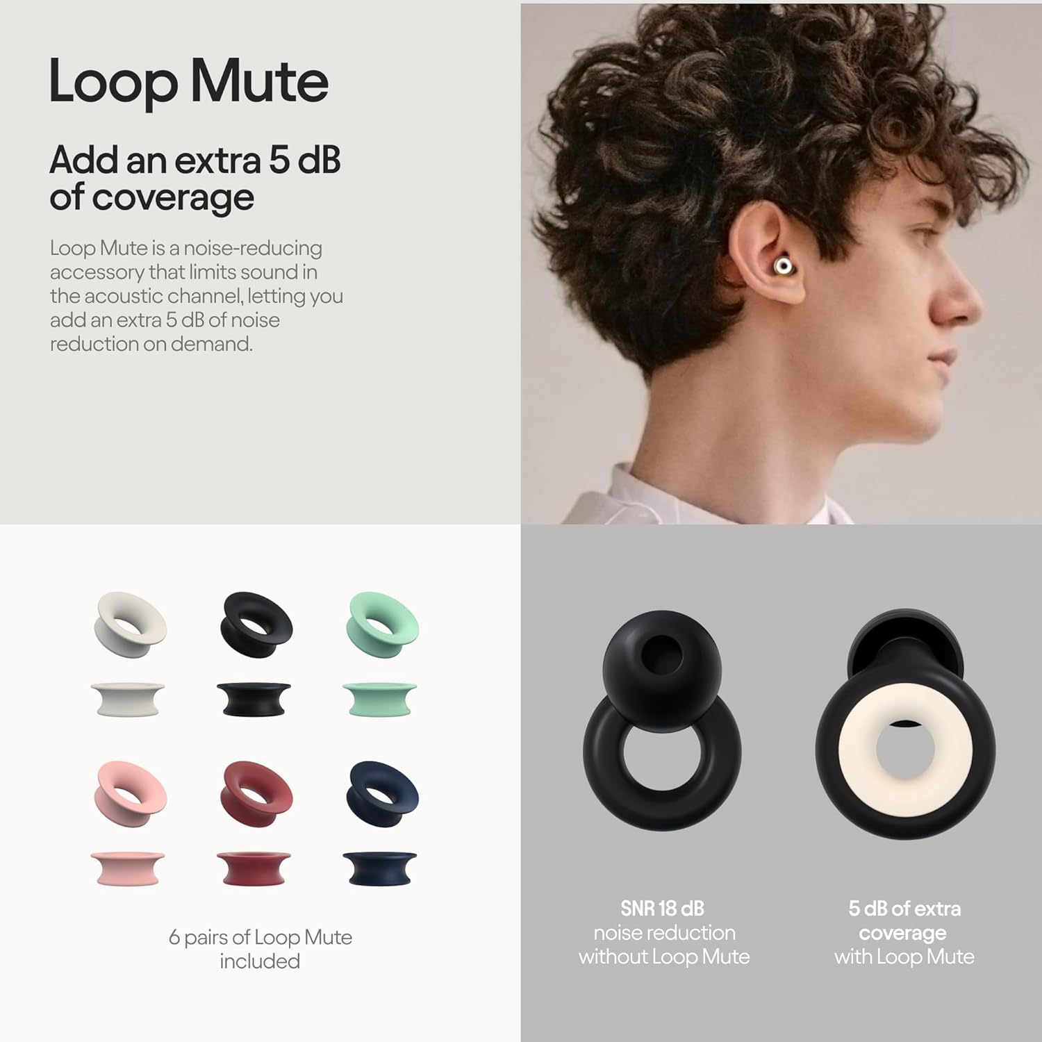 Loop Earplugs Daily Control Plus Bundle (2-Pack) + Mute – Loop Quiet (Black) + Loop Engage Plus (Crystal) + Loop Mute | Reusable Ear Plugs S902535