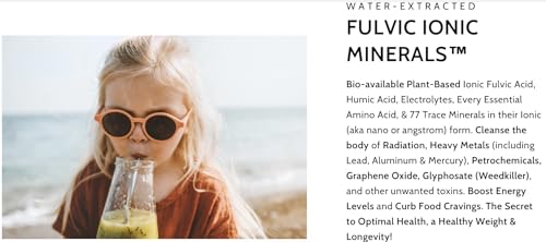 Fulvic Ionic Minerals X200 - BioActive Fulvic Acid, Humic Acid, Trace Minerals, Electrolytes & Essential Amino Acids - 5+ Month Supply D98308