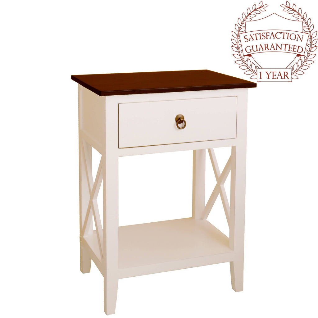 Blue Side Table Cabinet with Drawer and Shelf S37071