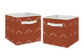 Orange Rust Fabric Storage Bin Set of 2 X374