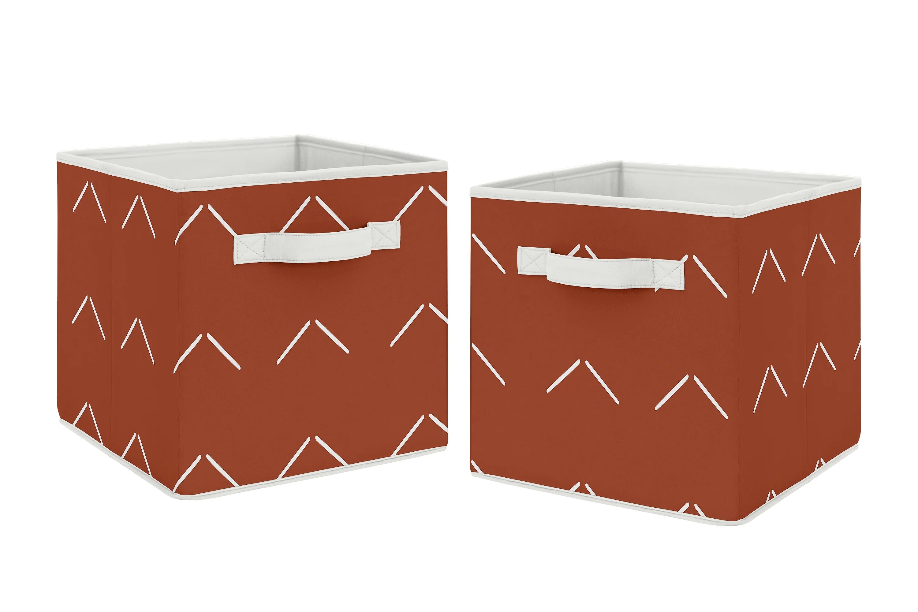 Orange Rust Fabric Storage Bin Set of 2 X374