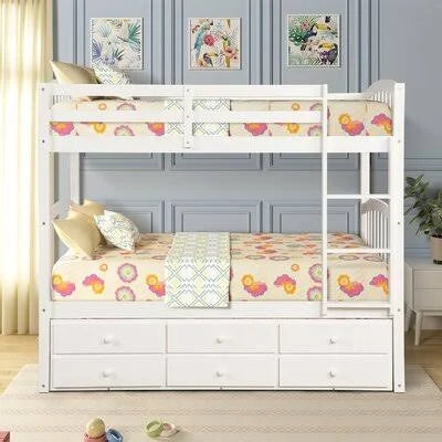Twin Over Twin Bunk Bed White G217