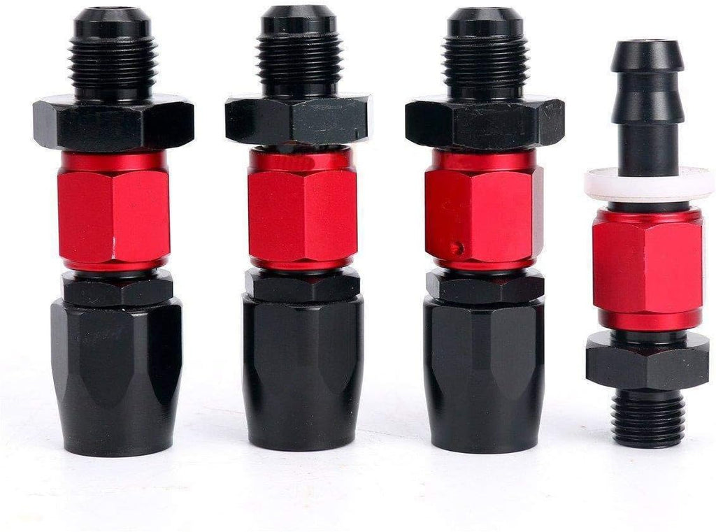 Universal Adjustable Fuel Pressure Regulator Kit with AN6 Hose Fittings 100psi Gauge Black & Red Pack of 2 A6572