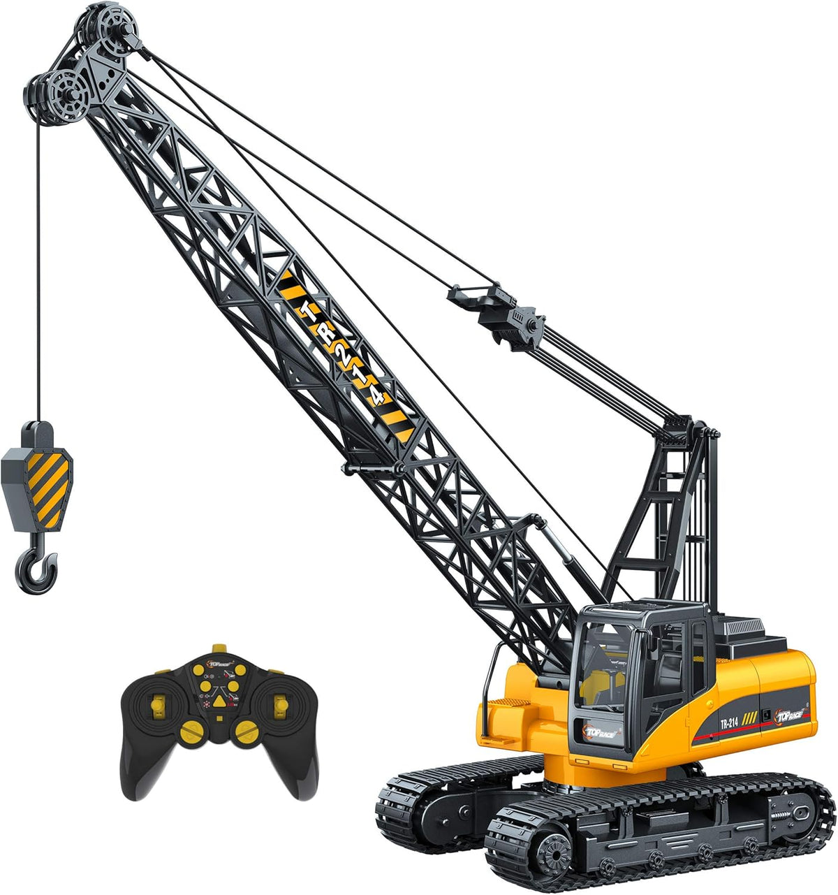 15 Channel Remote Control Crane, 1:14 Scale Battery Powered RC Construction Toy Crane with Heavy Metal Hook K7290