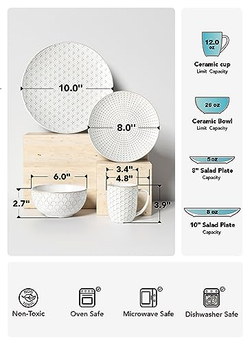 12 PCS Ceramic Dinnerware Set Arctic White X4498