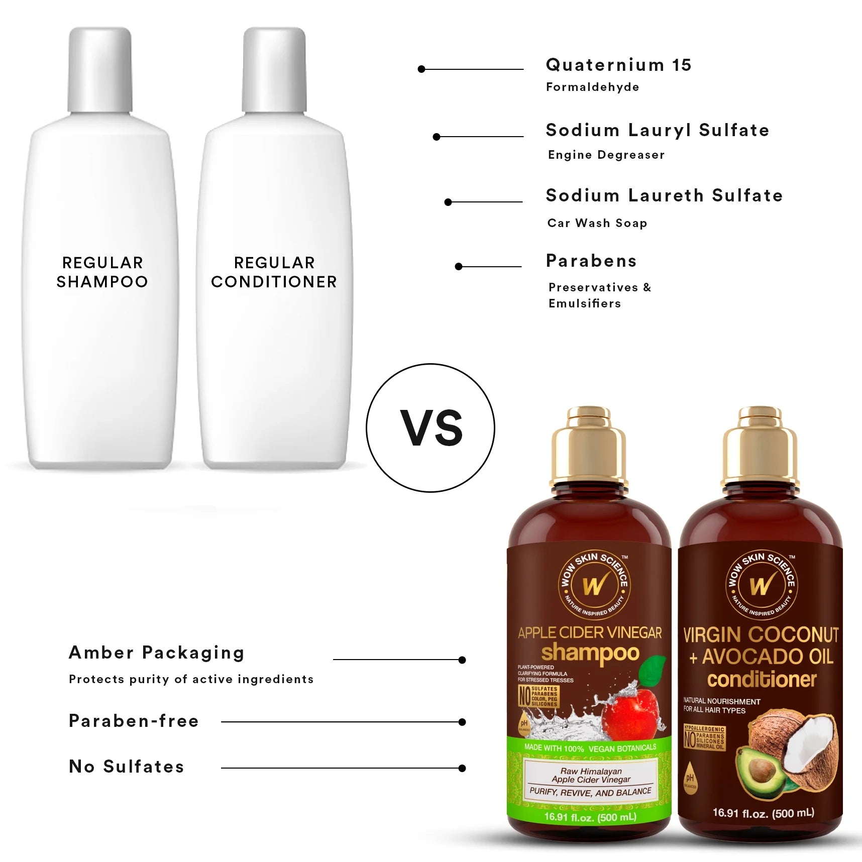 Apple Cider Vinegar Shampoo & Coconut Avocado Oil Conditioner Duo 16.9 oz B808436