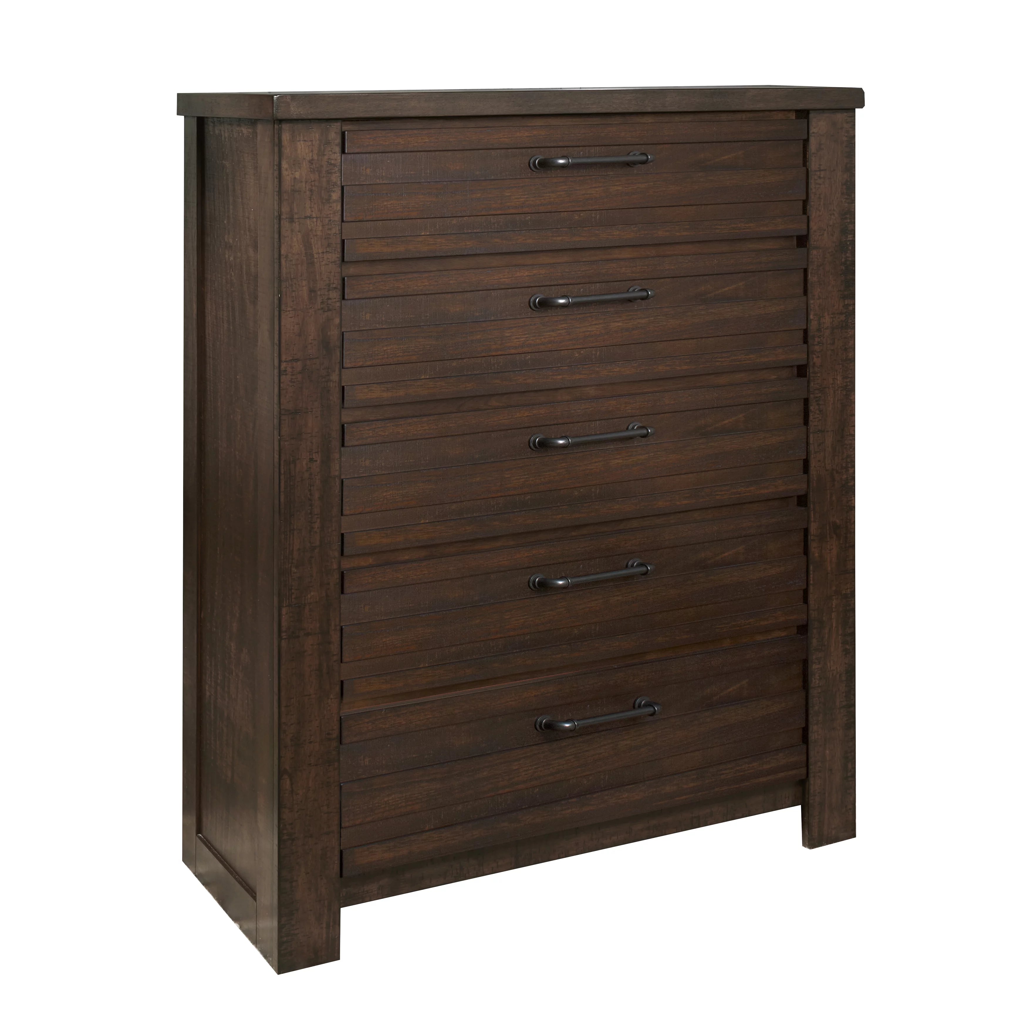 Espresso Wood Queen Bedroom Set with Dresser, Mirror, Nightstands, Chest H1395