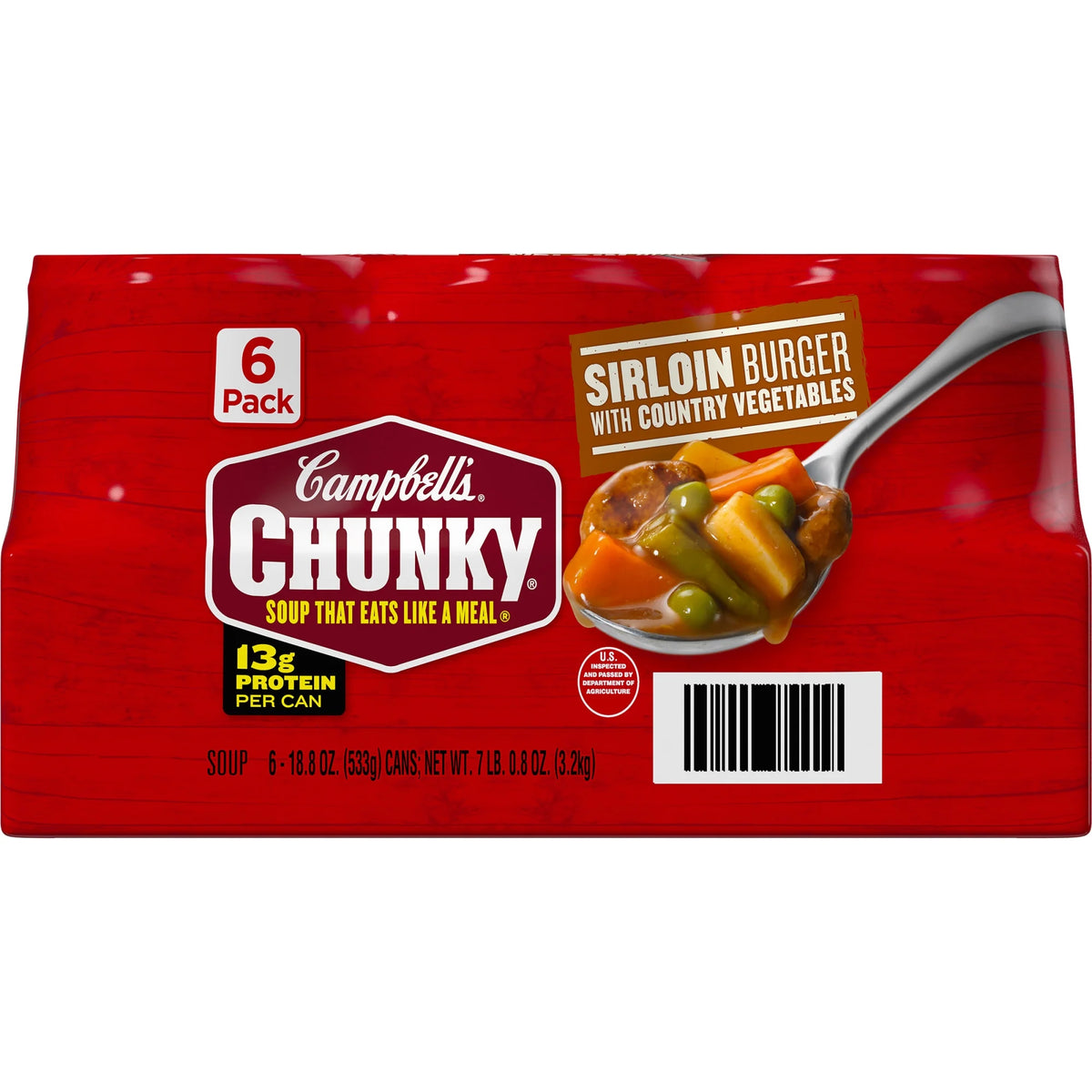 6 Pack Campbell’s Chunky Country Vegetable Beef Soup, 18.8 oz Can H819153