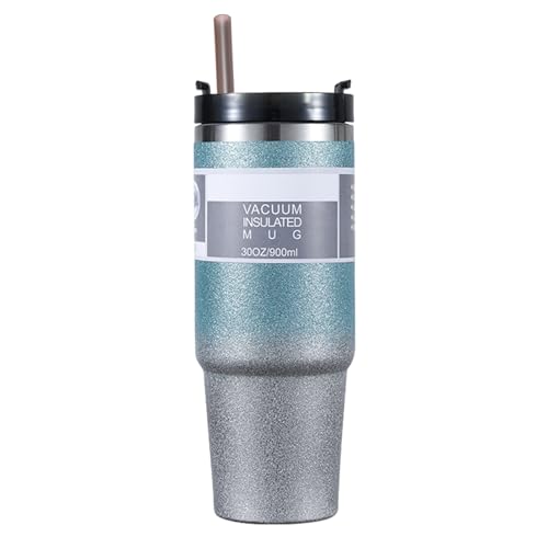 Double Layer Stainless Steel Insulated Mug with Lid, Gradient Color Travel Mug (pink orchid) K82033