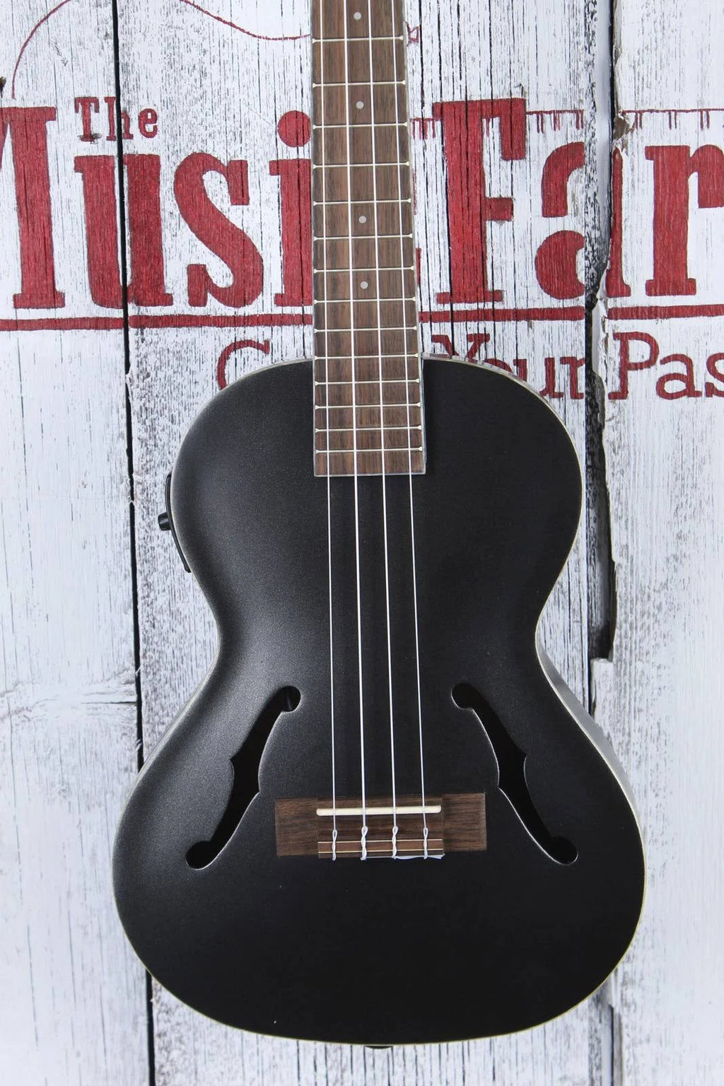 Metallic Black Archtop Tenor Ukulele W9664