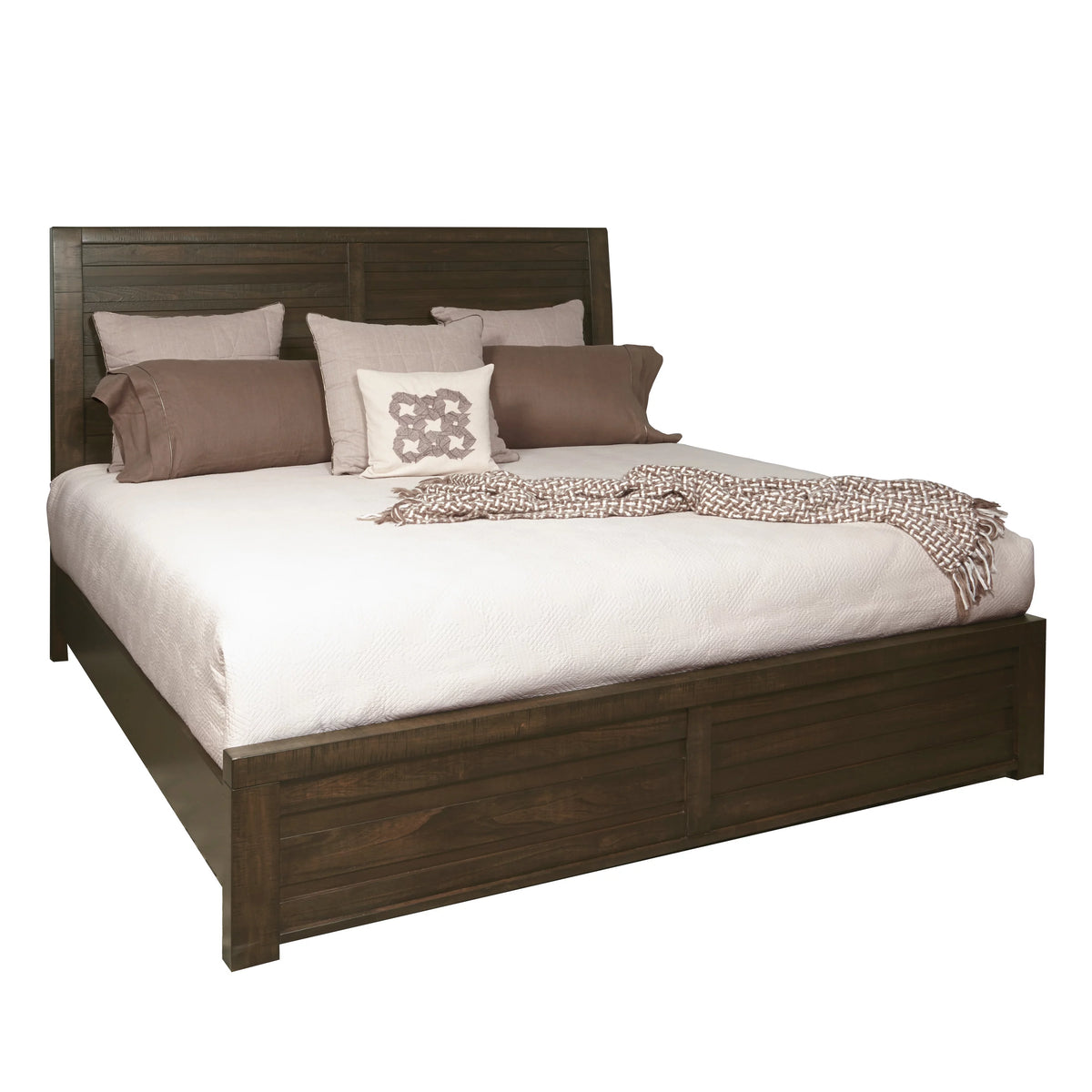 Espresso Wood Queen Bedroom Set with Dresser, Mirror, Nightstands, Chest H1395